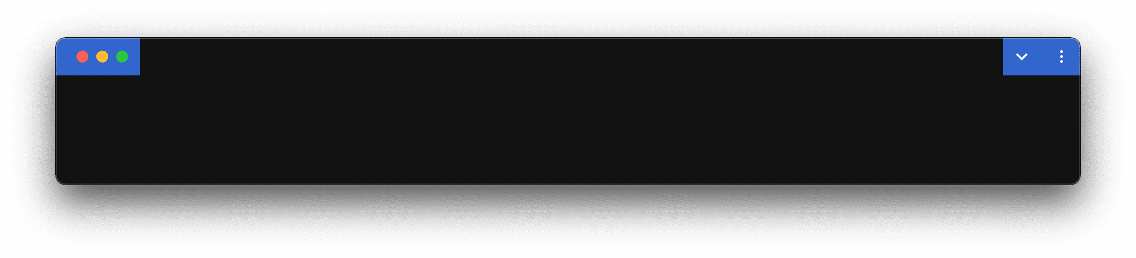 An app window with an empty titlebar with the window controls on the left.