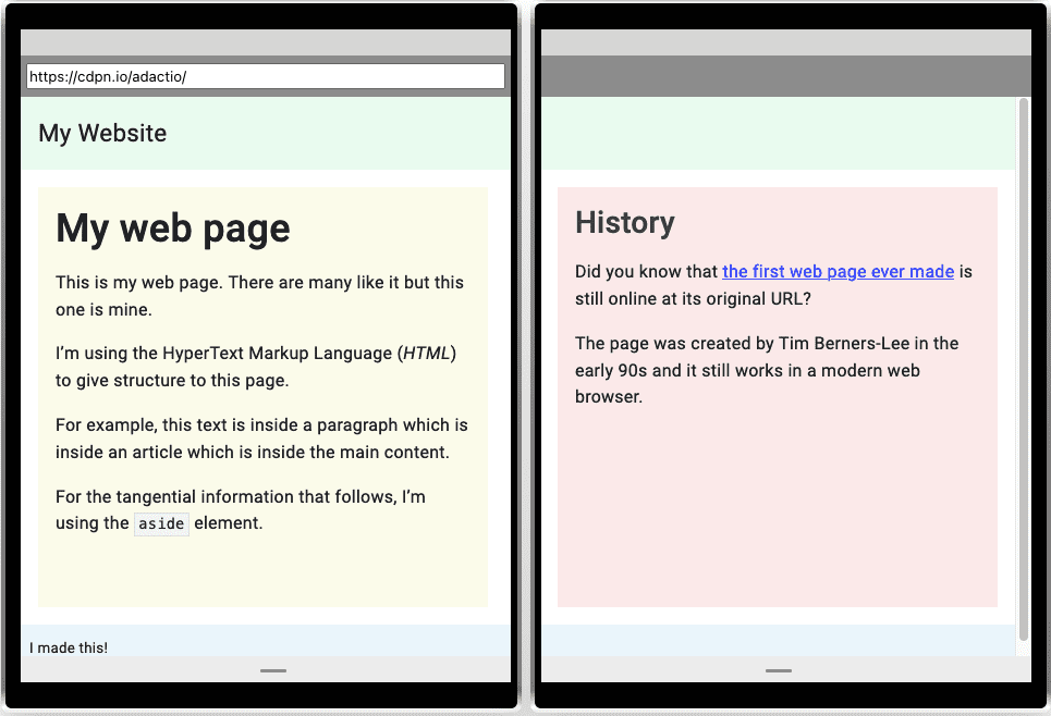 The layout is split evenly across two screens with no visible interruption.